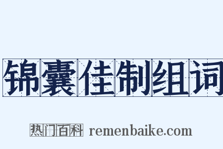 锦囊佳制组词是什么意思的图片